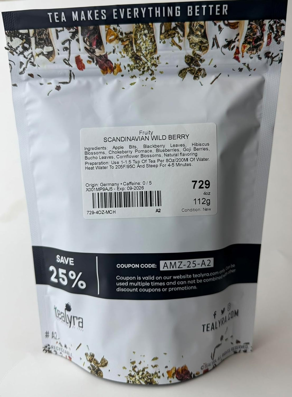 Tealyra - Scandinavian Wild Berry - Black Currant - Goji Berry - Hibiscus Health Tonic - Loose Leaf Tea - Relaxing - Caffeine-Free - 112g (4-ounce)