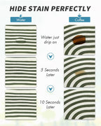 AMOAMI Coffee Mat Hide Stain Rubber Backed Absorbent Dish Drying Mat for Kitchen Counter - Fits Under Coffee Maker or Machine - Green Line 16x24