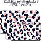 Dish Drying Mat 16" X 24", Super Absorbent & Cuttable Coffee Mats for Countertop, Kitchen Counter Mat Fits Under Coffee Maker or Machine, Hide Stain Drying Pad for Dish Drying Rack, Pink Leopard