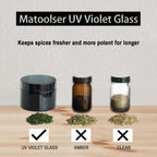 Black Glass Smell Proof Storage Jar 150ml Wide Mouth Airtight UV Protection Container for Spice Coffee