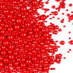 Red Pearl Sugar Sprinkles for Cake Decorating, Mix Size, Edible Candy Pearls Cupcake Toppers, Baking Edible Cake Decorations for Kid's Birthday Christmas Wedding Party, 150g/5.29oz