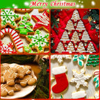 Christmas Cookie Cutters Large 6Pcs, Metal Christmas Hat Socks Candy Canes Santa Claus Ginger Man Mini Tree Shapes Cookie Cutters, 430 Stainless Steel Biscuit Fondant Doubt Cutter