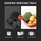 TP Grill Prep and Serving Tray, Deep BBQ Tray for Meat Marinating and Food Plating, Melamine Serving Platters Set of 2, Black and Red