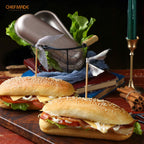 CHEFMADE Mini Loaf Pan Set, 7-Inch 4Pcs Non-Stick Hotdog-Shaped Bread and Cake Bakeware for Kitchen Baking (Champagne Gold)