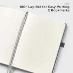 &And Per Se Dotted Journal Notebook, A5 Hardcover Bullet Dotted Journal, 160 Pages 100 gsm Thick Dotted Paper, 3 Sheets of Stickers Included - 5.7'' x 8''（Dark Blue）