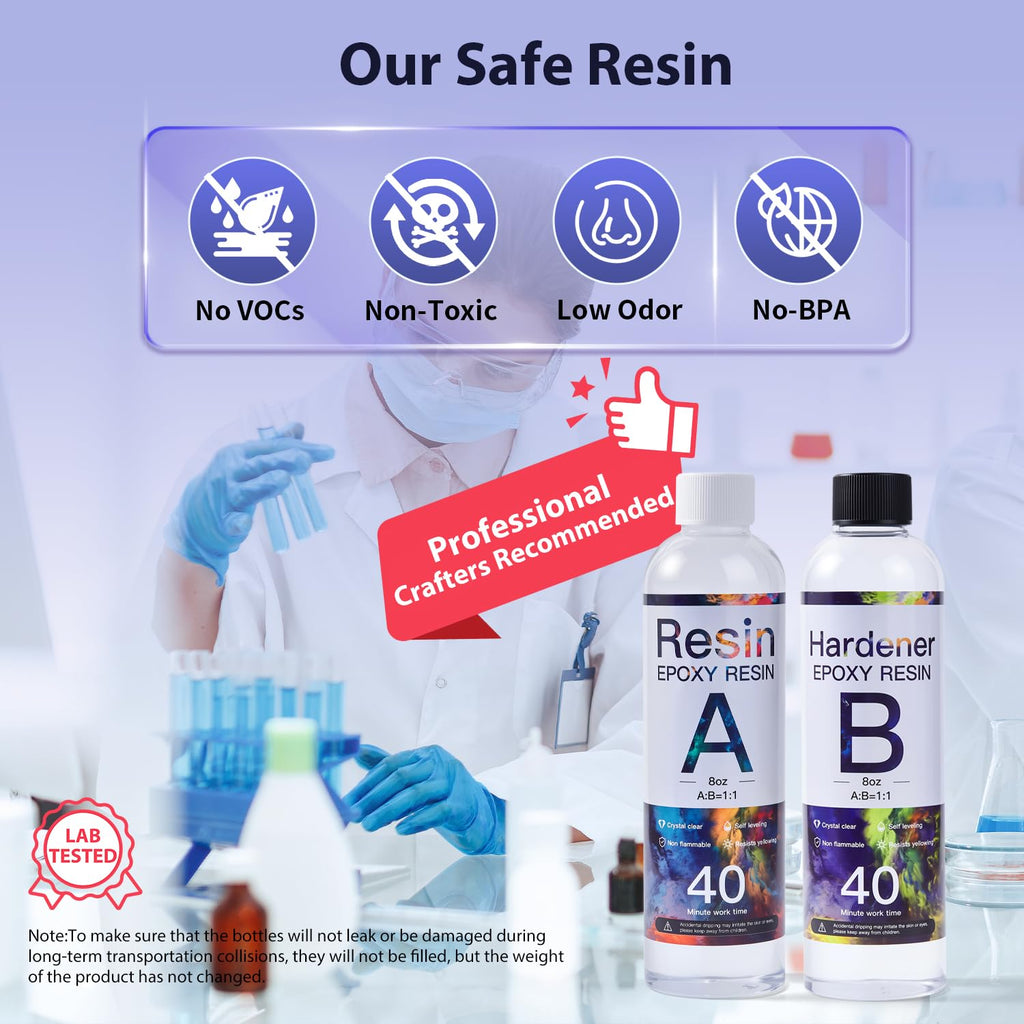 Epoxy Drops, 16OZ Epoxy Resin Crystal Clear, Epoxy Resin Kit - No Yellowing & No Bubbles, 1:1 Mix Ratio, Self-Leveling, Bubbles Free, Resin Epoxy for Casting, DIY, Molds, Jewelry Making, Art Crafts