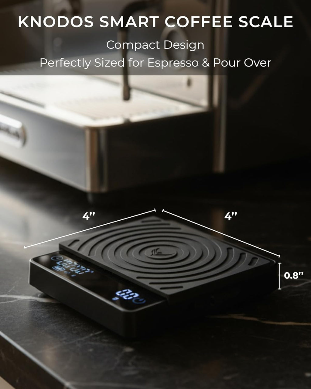 Espresso Tamper Kit 54mm for Breville Machines with Walnut Bottomless Portafilter, Distribution Tool, Leather Tamping Mat Organizer & Coffee Machine Scale