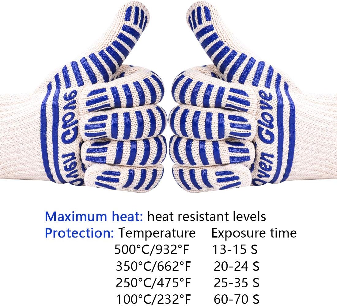 CZSYZCZS Extreme Heat Resistant Oven Gloves - 932F - Cooking Gloves for BBQ, Grilling, Baking,Cutting, Smoker Fireplace