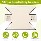 2Pcs Silicone Bread Loaf Pan Liners, Extra Thick Silicone Baking Mat for Dutch Oven, Non-Slip & Easy Clean Reusable Sourdough Bread Baking Supplie - For Bread, Cookies, Pastry (black)