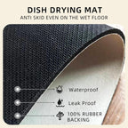 Dish Drying Mat, Diatomaceous Earth Soft Coffee Mat, Absorbent Silicone Dish Drying Mat for Kitchen Counter or Sink for Kitchen Bathroom Coffee Bar (Green, 12 x 16 Inches)