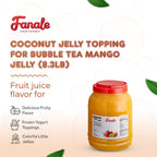 Fanale Coconut Jelly Topping nata de coco for Bubble Tea 8.3 lb | Mango Jelly | for Boba Tea, Smoothies, Slushes, Desserts | 8.3 pound (Pack of 4) | JEL003-CS