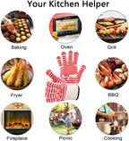 CZSYZCZS Extreme Heat Resistant Oven Gloves - 932F - Cooking Gloves for BBQ, Grilling, Baking,Cutting, Smoker Fireplace