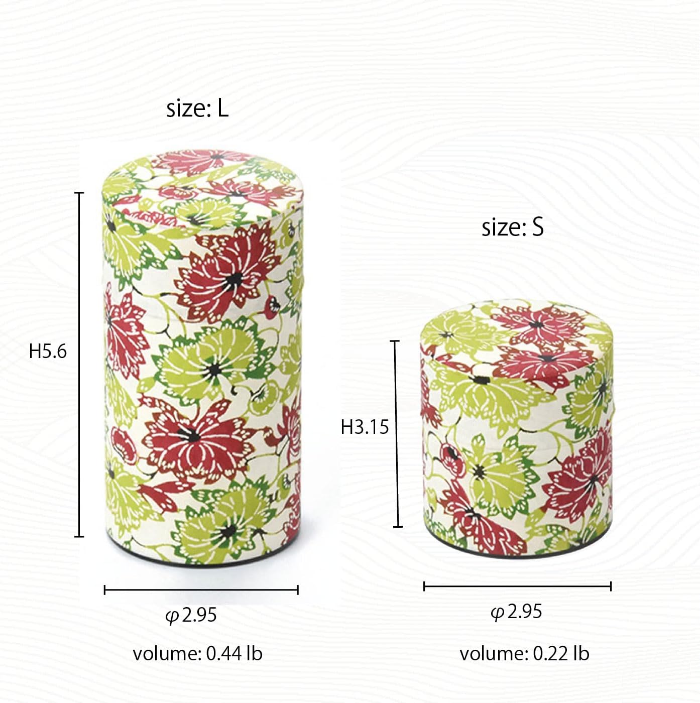 Japanese Pokkan Coffee Spice Tea Tin Canister Washi Paper Storage with Lid 7.05 oz Capacity (Natsuhana, S)