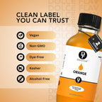 Dolce Flav Natural Orange Food Coloring – 2 oz Bright Plant-Based Liquid Dye | Water-Soluble Color for Baking, Drinks & Desserts | Graduated Dropper Included | No Artificial Dyes | Kosher | Made in USA