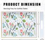 Rectangle Serving Tray with Handles, Coffee Table Tray for Ottoman, Organizer Vanity Tray for Living Room, Outdoor Tray for Patio Entertaining, Serving Breakfast Kitchen Platter LEE3040WH