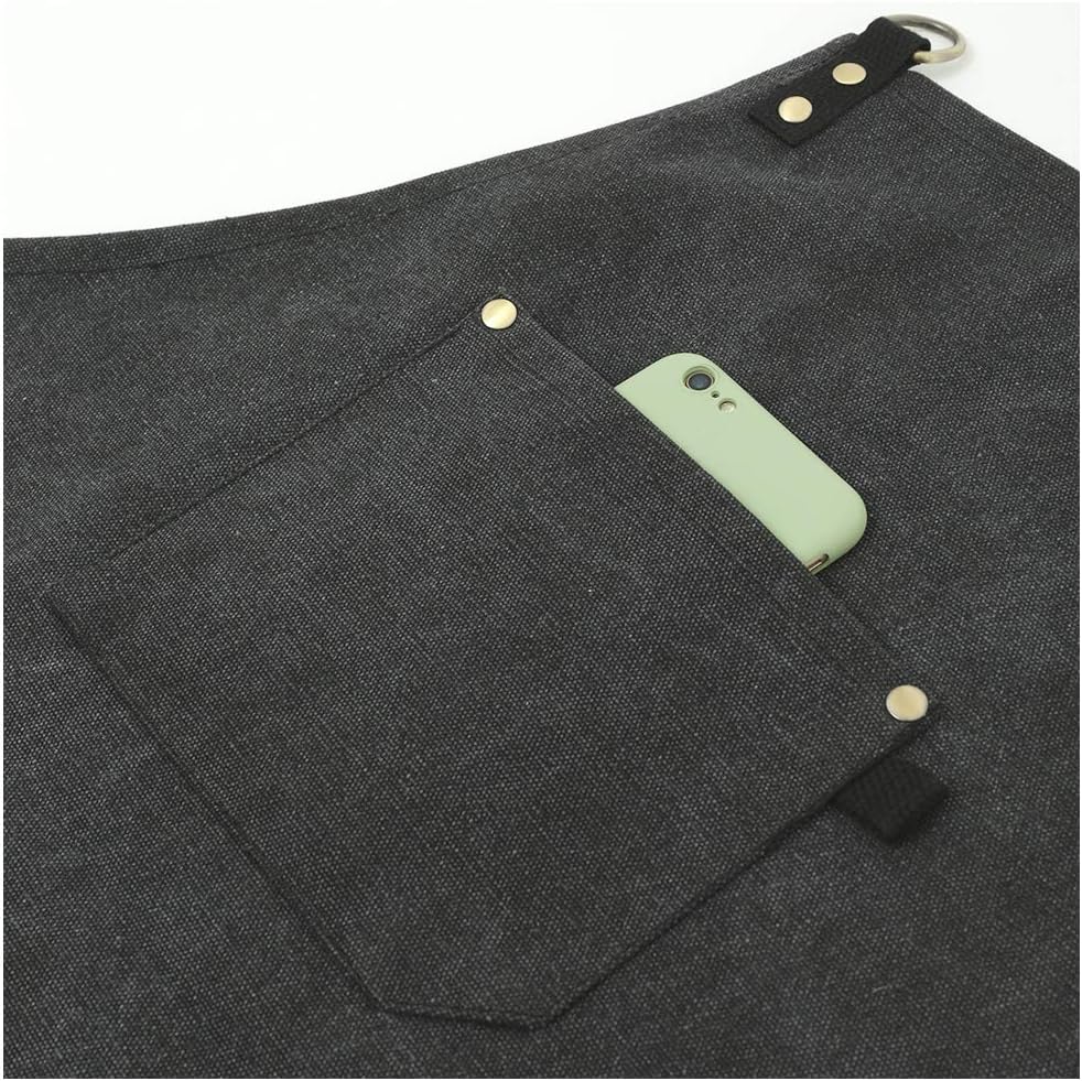 No-Tie Canvas Apron Heavy-Duty 16OZ Work Apron with Front Pocket Extra Long Straps Adjustable M–XXL