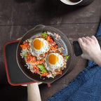 Cotton and Neoprene Oven Pads Pot Holders with Pocket 8"x8.5" Dual-Function Hot Pad Set for Finger Hand Wrist Protection Heat Resistant to 428°F Red