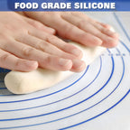 Silicone Pastry Mat Extra Thick Large Non Stick Baking Supplies Kitchen Counter Cooking Rolling Dough Sheet Pie Crust Sourdough Bread Oven Liner with Measurement (XL-20''(W)*28''(L), 2#Blue)