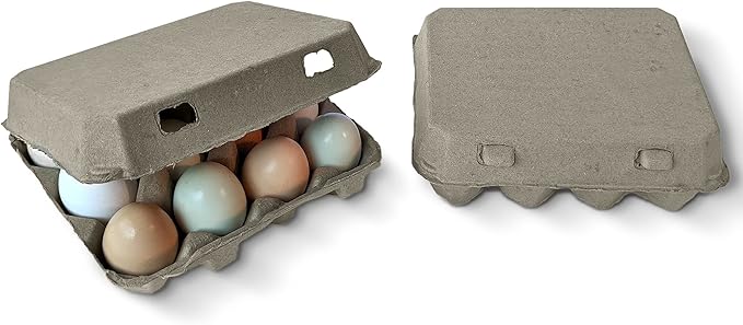 "Vintage Egg Cartons for 12 Large Eggs – Classic 3x4 Layout – Durable Recycled Cardboard – Farmhouse Style – Eco-Friendly Packaging - Tan 200 Pack