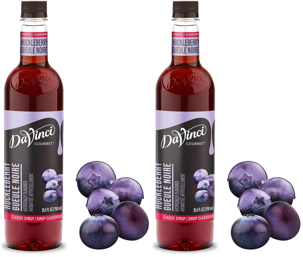 DaVinci Gourmet Classic Huckleberry Syrup, 25.4 Fl Oz (Pack of 2)