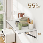 Dreamland Floating Shelves for Wall, 12 Inch Deep Floating Shelves Set of 2, 30W x 12D Large Wall Shelf with Sturdy Metal Brackets for Living Room, Bathroom, Bedroom and Kitchen, White