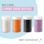 Sweets Indeed Halloween Sugar Sprinkles 4-Pack – 4.52 oz Spooky Sugar Set | White, Orange, Black & Purple Decorating Sugars | Edible Baking Decorations for Cookies, Cupcakes & Cakes