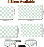 Dish Drying Mat for Kitchen, 15.7'' x 23.6'' Coffee Bar Mat for Countertops, Checkered Coffee Station Mats with Non-slip Rubber Backed, Absorbent Dish Dying Mat for Kitchen Counter, Green & White