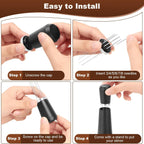 WDT Espresso Distribution Tool, 0.35mm 8 Needle Coffee Stirrer with 8 Extra Needles, 304 Stainless Steel, Aluminum Alloy Handle with Stand, Barista Espresso Whisk Tool (Metal Black)