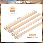 MECCANIXITY 8Pcs Pottery Teaching Rolling Mud Stick Guides, 13" x 0.8" Wood Clay Roller 4 6 8 10mm Thick Ceramic Tools Strips Rolling Guides for Clay Thickness DIY Craft