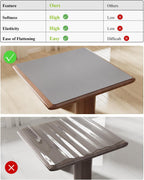 Light Gray Plastic Table Cover Protector, 24" x 48" Waterproof Easy Flat PVC Desk Pad Mat, 1.5mm Thick Rectangle Vinyl Table Top Protector for Dining Room Table, Office, Dresser