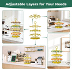 EsLuker.ly K Cup Holder Coffee Pod Organizer Carousel for Counter, Metal Storage Rack Stand for Kitchen, Rotatable 4 Tier Pod Tower Tree for 40 K Cups, Space Saving Meets Elegance, Gold