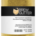 Yellow BREW GLITTER Edible Glitter For Drinks, Cocktails, Beer, Garnish Glitter & Beverages | KOSHER & HALAL Certified | 100% Edible & Food Grade | Vegan, Gluten, Nut Free (50g, Yellow)