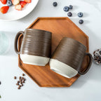 Hasense 20 oz Coffee Mugs, Large Tea Cups with Comfortable Handle Set of 2, Perfect for Coffee, Latte, Hot Cocoa, Dishwasher and Microwave Safe, Brown