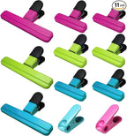 11 Pack Chip Clips Bag Clips Food Bag Clips for Food Packages Chips Storage Bags Heavy Duty Snack Kitchen Potato (3 Large, 6 Small & 2 Round, Classic Style)