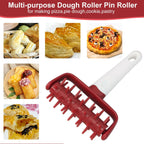 Pizza Dough Docker Roller Plastic Pizza Pin Puncher Dough Hole Maker Docking Tool Pizza Making Accessories for Cookie Pie Pastry Bread(Red)