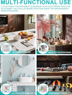 Silverware Organizer Metal Mesh, Drawer Organizer, Utensil Cutlery Tray for kitchen drawers,Expandable Flatware Organizer with 7 Compartment White 9.4"~17.3" x 13.7"