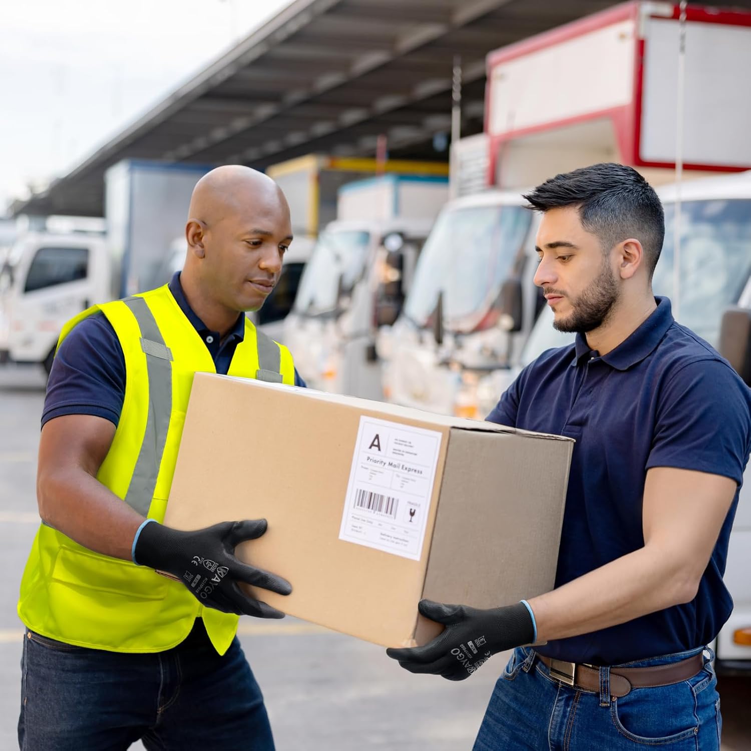 KAYGO Safety Work Gloves PU Coated-60 Pairs, KG11PB, Seamless Knit Glove with Polyurethane Coated Smooth Grip on Palm&Fingers, for Men and Women, Ideal for General Duty Work Black,XX-Large