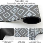 Bloss Dish Drying Mat, 12"x19" Absorbent Coffee Bar Mat with Waterproof Rubber Back, Fit Under Coffee Maker Machine/Kitchen Counter(Gray-White Plaid)