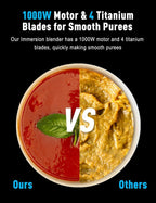 Powerful Immersion Blender handheld, 2025 New Update Hand Blender, Scratch-Resistant Corded Hand Mixer with Heavy-Duty Copper Brushless Motor and Gift Box Red