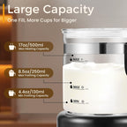 Milk Frother and Steamer, 6 in 1 Milk Steamer and Milk Warmer, 17oz Auto Shut Off Electric Frother with Touch Screen, Hot/Cold Foam Maker for Coffee, Latte, Cappuccino, Hot Chocolate
