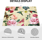 Large Dish Drying Mats For Kitchen Counter Microfiber Kitchen Drying Mat XL Draining Pad Absorbent Quick Drying Dish Mat 18x24 Inch - Birds Floral