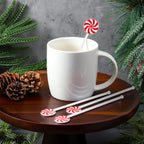 30 Pcs Christmas Drink Stirrers Xmas Stir Stick Holiday Coffee Swizzle Stick Reusable Plastic Hot Cocoa Bar Chocolate Decoration Cocktail Mixer(Lollipop,Charming Color)
