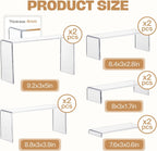 Goabroa 2 Sets 10 Pcs Acrylic Display Risers, Clear Rectangular (7"-8"-9" L) Risers Display Stands, Acrylic Stands for Jewelry, Cupcake, Perfume, Figures
