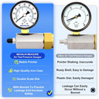 MEANLIN MEASURE 0-100Psi 2" Steel Double Graduated Air Test Pressure gauges, 3/4" FNPT Connection, -3-2-3% Accuracy