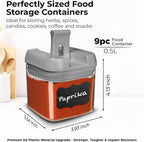 Shazo 9 PC Airtight Food Storage Containers - BPA Free Clear Plastic Snack & Spice Containers with Easy Lock Lids - Kitchen and Pantry Organization for Herbs, Coffee, Tea - 0.5L / 2.1 Cups