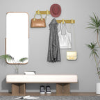 VAEHOLD Hat and Coat Wall Mount Rack - Hooks for Robes, Bags, Keys, and Towels - Bathroom Towel Hanger Organizer (Gold, “T“ Shape 3 Hooks 1 Pack)