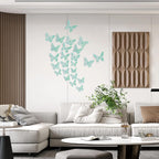 SAOROPEB 3D Butterfly Wall Decor 48 Pcs 4 Styles 3 Sizes, Butterfly Birthday Decorations&Butterfly Party Decorations&Butterfly Cake Decorations-Removable (Pale Turquoise)