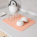 Silicone Dish Drying Mat for Multiple Usage,Easy clean,Eco-friendly,Heat-resistant Silicone Mat for Kitchen Counter or Sink,Refrigerator or Drawer Liner Pink XL 18 inches x 16 inches