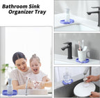 Silicone Bathroom Soap Dishes with Drain Spout-Bathroom and Kitchen Sink Organizer,Sponge Holder,Dish Soap Tray,Perfect for Dispenser,Scrubber,Bottle on Sink or Counter-Light Purple 4.9"×3.2"