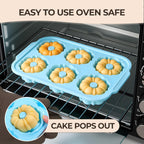 Mini Bundt Cake Pans for Baking, 2Pcs Silicone 6-Cavity Fluted Tube Cake Pan with Metal Reinforced Frame, Nonstick Baking Molds for Cupcake, Brownie, Donuts, Cornbread, Jello